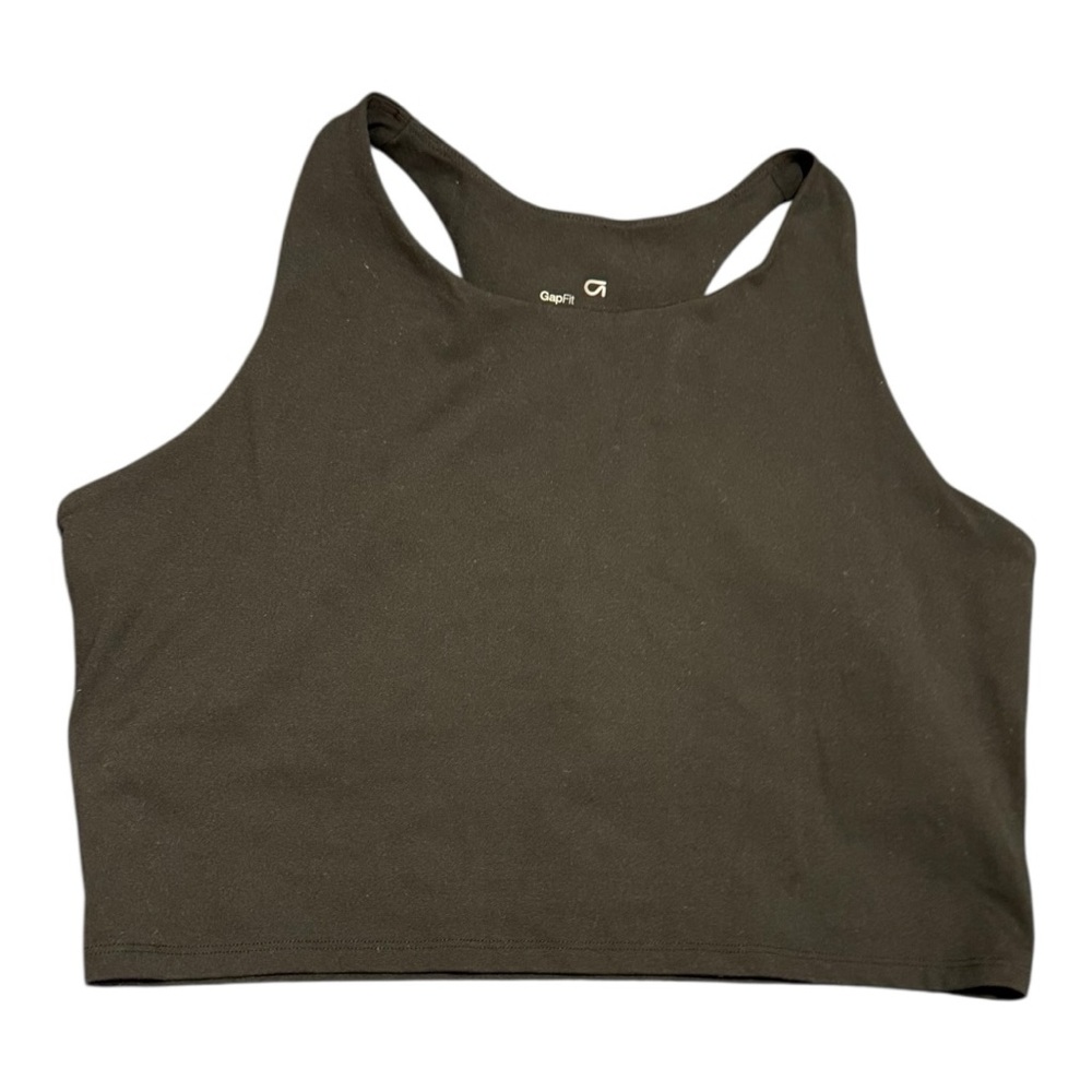 GapFit High Neck Sports Bra Black Size XL Crop Top Athleisure Workout Dance Gym